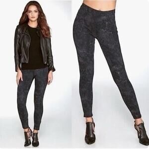 Spanx Women's Pull On Paint Splatter Pants Sz M Tall Gray Marble